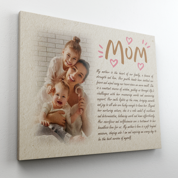 "Mom" Canvas - A Heartfelt Tribute to Mother's Love