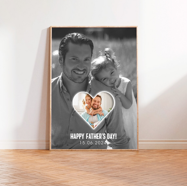 Celebrate the Love with 'Happy Father's Day' Custom Photo Canvas