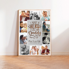 Personalized 'I Have a Hero, I Call Him Daddy' Photo Collage Canvas