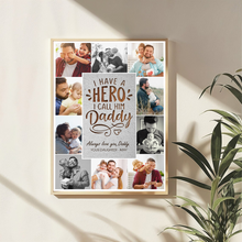 Personalized 'I Have a Hero, I Call Him Daddy' Photo Collage Canvas