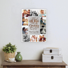 Personalized 'I Have a Hero, I Call Him Daddy' Photo Collage Canvas