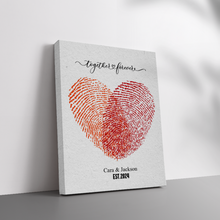 Celebrate Your Love with a Personalized 'Together Forever' Fingerprint Heart Canvas