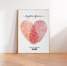 Celebrate Your Love with a Personalized 'Together Forever' Fingerprint Heart Canvas