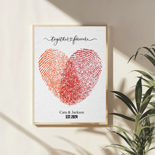 Celebrate Your Love with a Personalized 'Together Forever' Fingerprint Heart Canvas