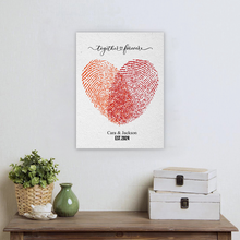 Celebrate Your Love with a Personalized 'Together Forever' Fingerprint Heart Canvas