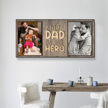 Celebrate the Bond with the Personalized 'My Dad is My Hero' Canvas