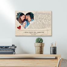 Cherish Your Love with the Personalized 'I Will Love You Forever' Canvas