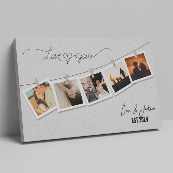 Capture Your Love with Personalized 'Love You' Photo Canvas