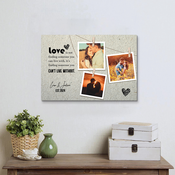 Cherish Your Love with the 'Can't Live Without' Photo Canvas