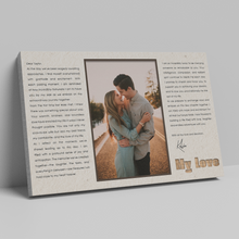 Personalized Love Letter Custom Photo Canvas