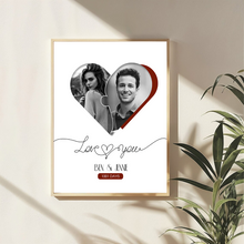 Celebrate Your Love with a Personalized 'Love You' Heart Photo Canvas