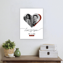 Celebrate Your Love with a Personalized 'Love You' Heart Photo Canvas