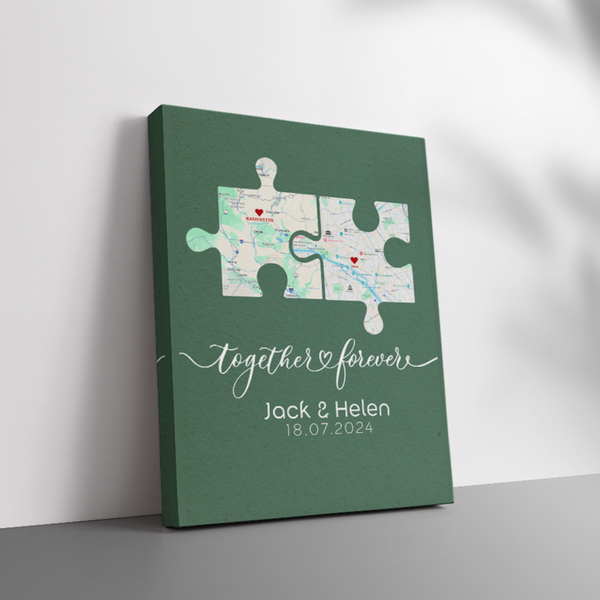 Celebrate Your Unique Journey with the Personalized 'Together Forever' Map Canvas